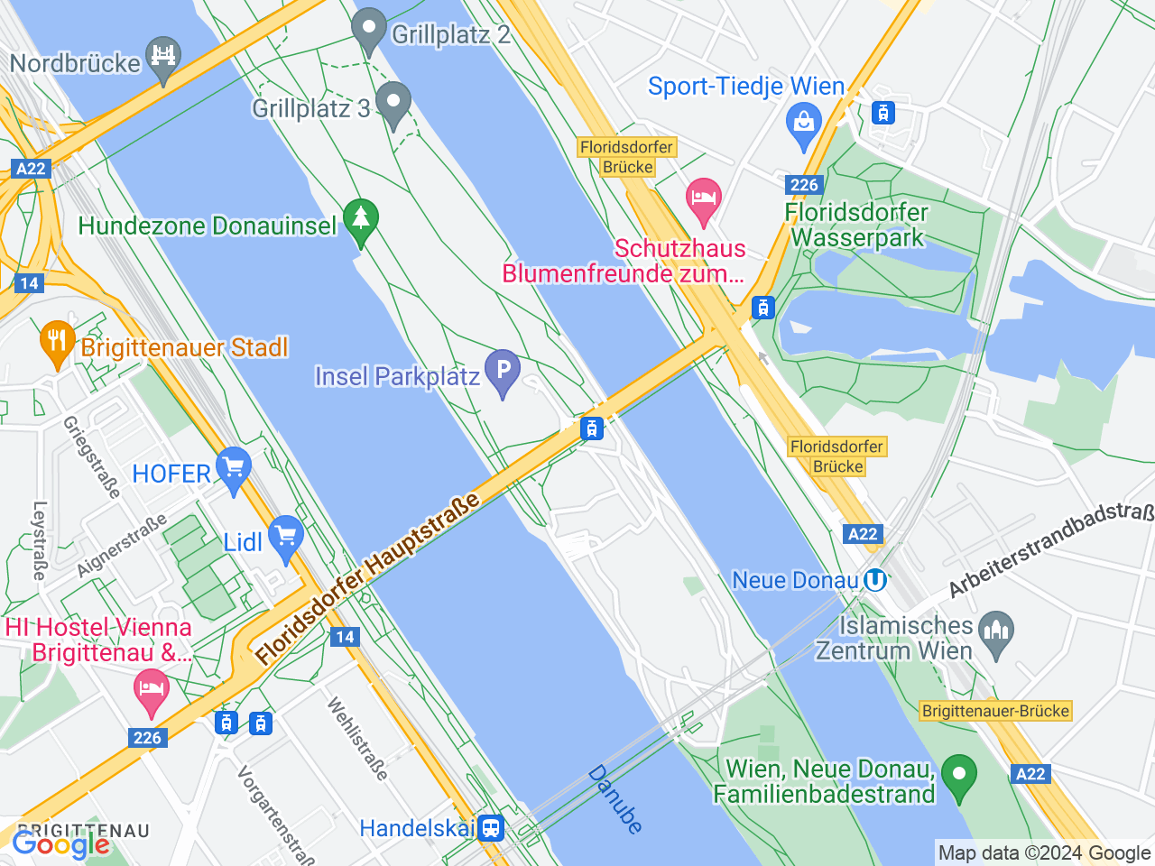 Donauinsel & Floridsdorfer Brücke, 1210 Wien, Wien, Österreich